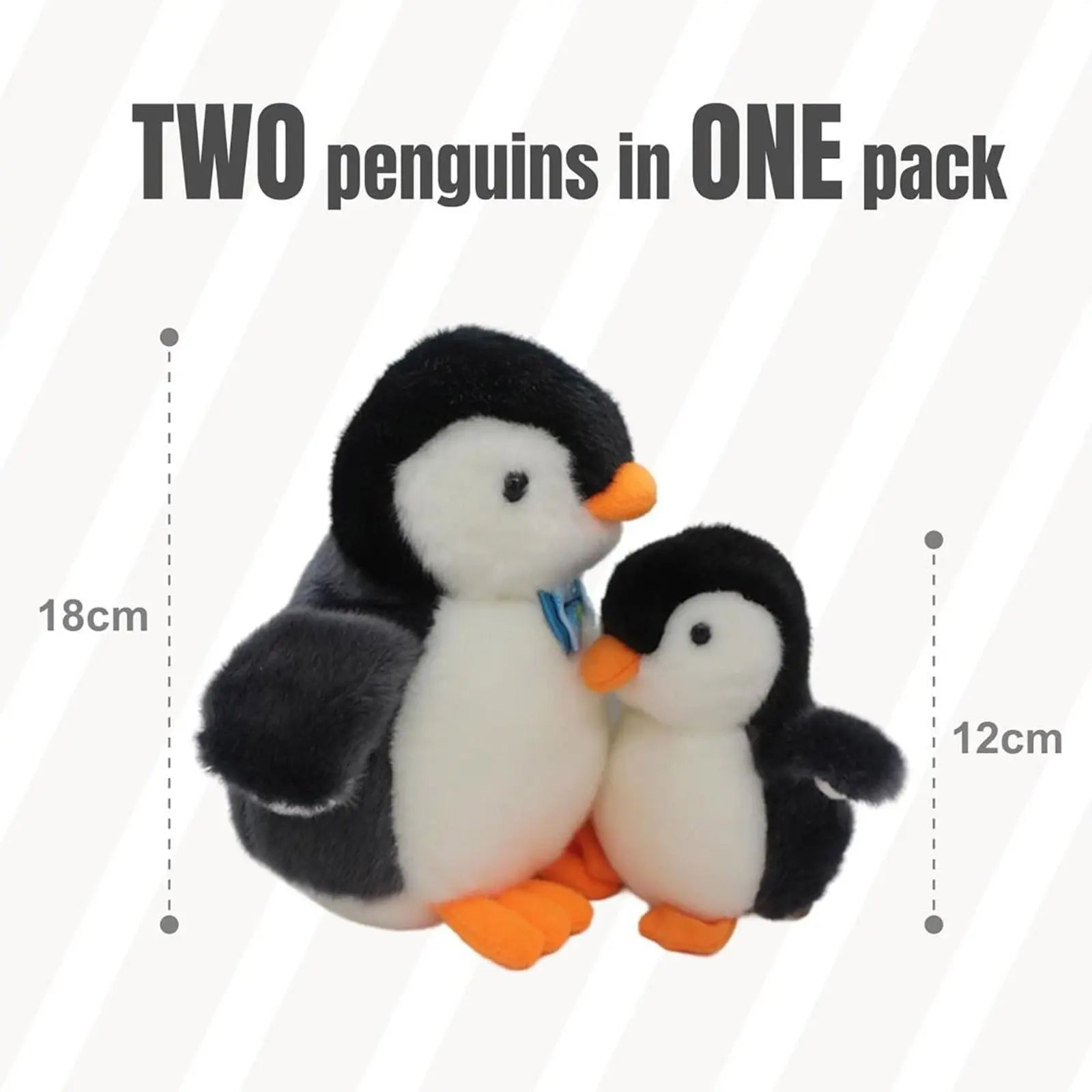 2X Plush Penguin Keychain Or Doll With Sound Activation GREY Wholesale Hub