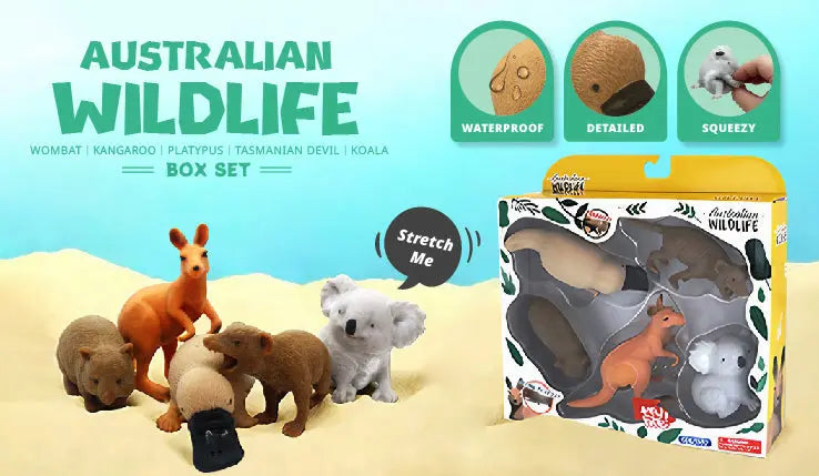 Stretchy Squishy Australian Wildlife Gift Set - Sensory Stimulation Animal Toys Wholesale Hub