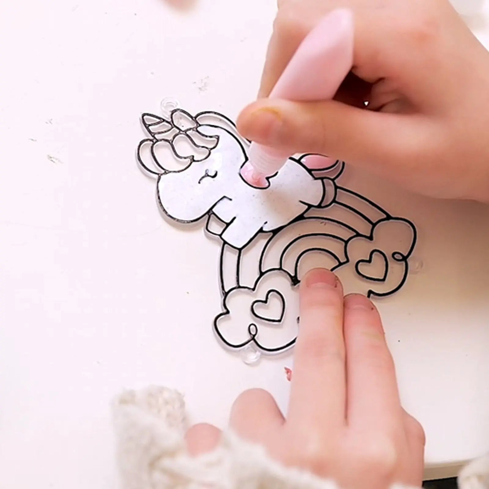 Sparkly Ornament Suncatcher - DIY for Kids Art Craft Colouring PaintingSet Wholesale Hub