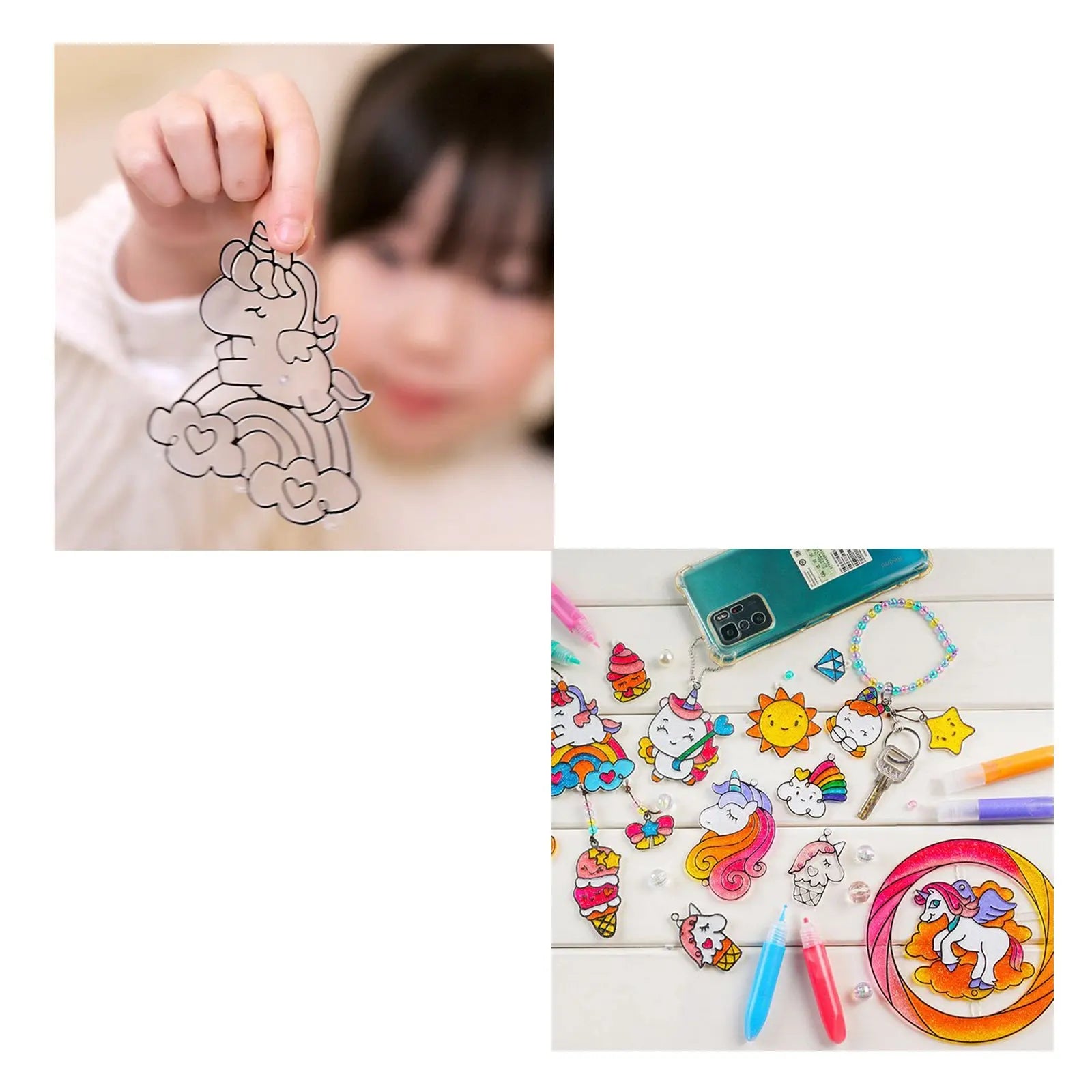 Sparkly Ornament Suncatcher - DIY for Kids Art Craft Colouring PaintingSet Wholesale Hub