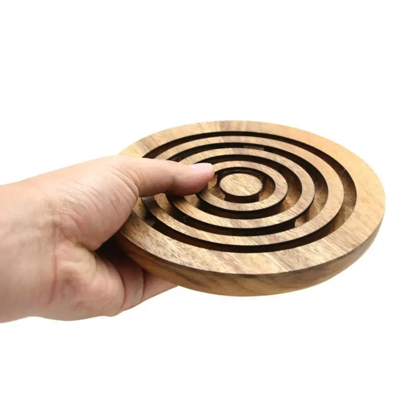 Marble run brain teaser puzzle, wood, handmade 3D puzzle-get all 3 marbles together Wholesale Hub