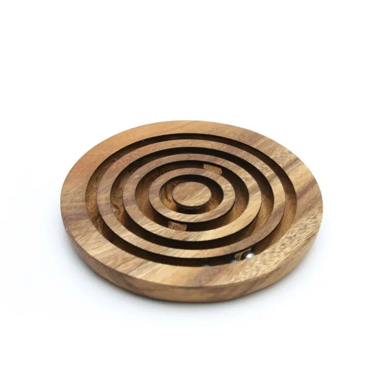 Marble run brain teaser puzzle, wood, handmade 3D puzzle-get all 3 marbles together Wholesale Hub
