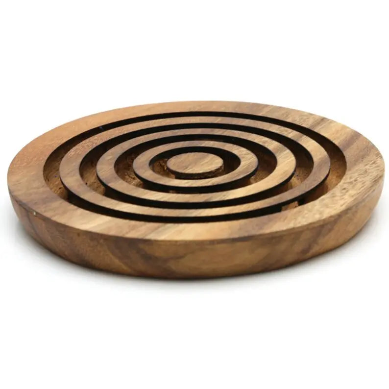 Marble run brain teaser puzzle, wood, handmade 3D puzzle-get all 3 marbles together Wholesale Hub