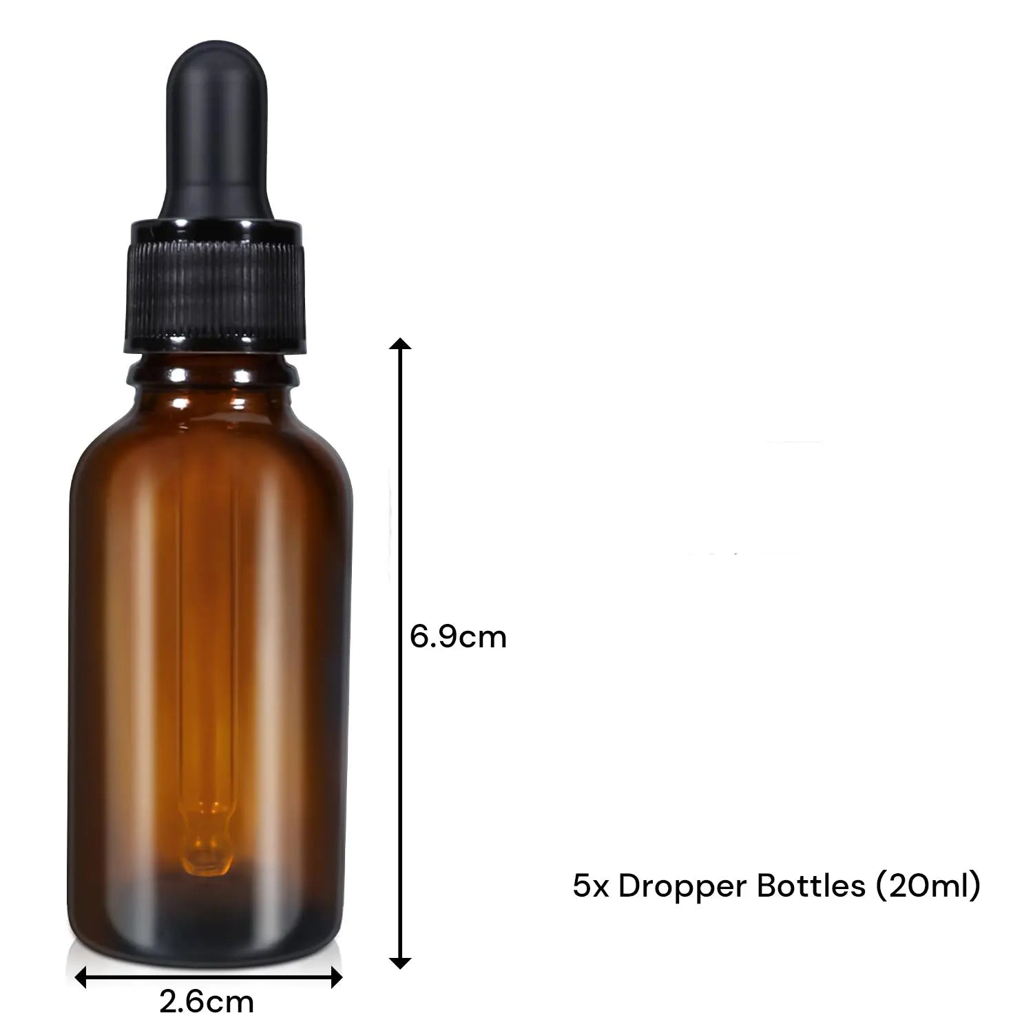 20ml (5 Pack) Amber Glass Dropper Bottle Liquid Essential Oils Bottle Bottles Leakproof Glass Tincture Bottles Wholesale Hub