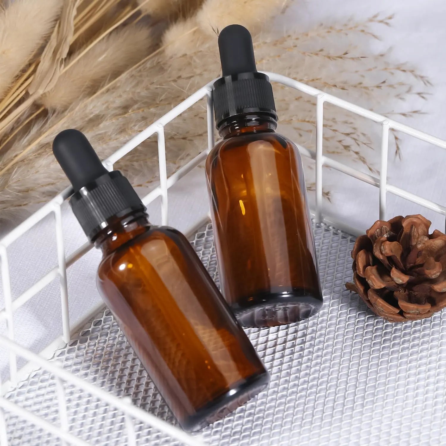 20ml (5 Pack) Amber Glass Dropper Bottle Liquid Essential Oils Bottle Bottles Leakproof Glass Tincture Bottles Wholesale Hub