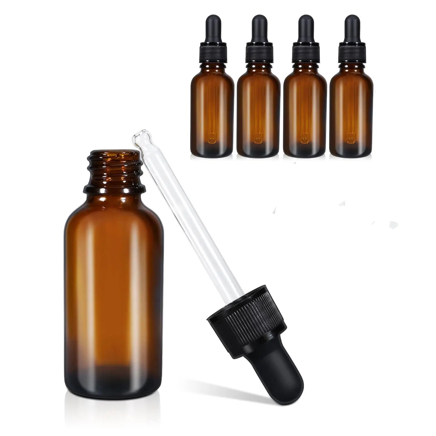 30ml (5 Pack) Amber Glass Dropper Bottle Liquid Essential Oils Bottle Bottles Leakproof Glass Tincture Bottles Wholesale Hub