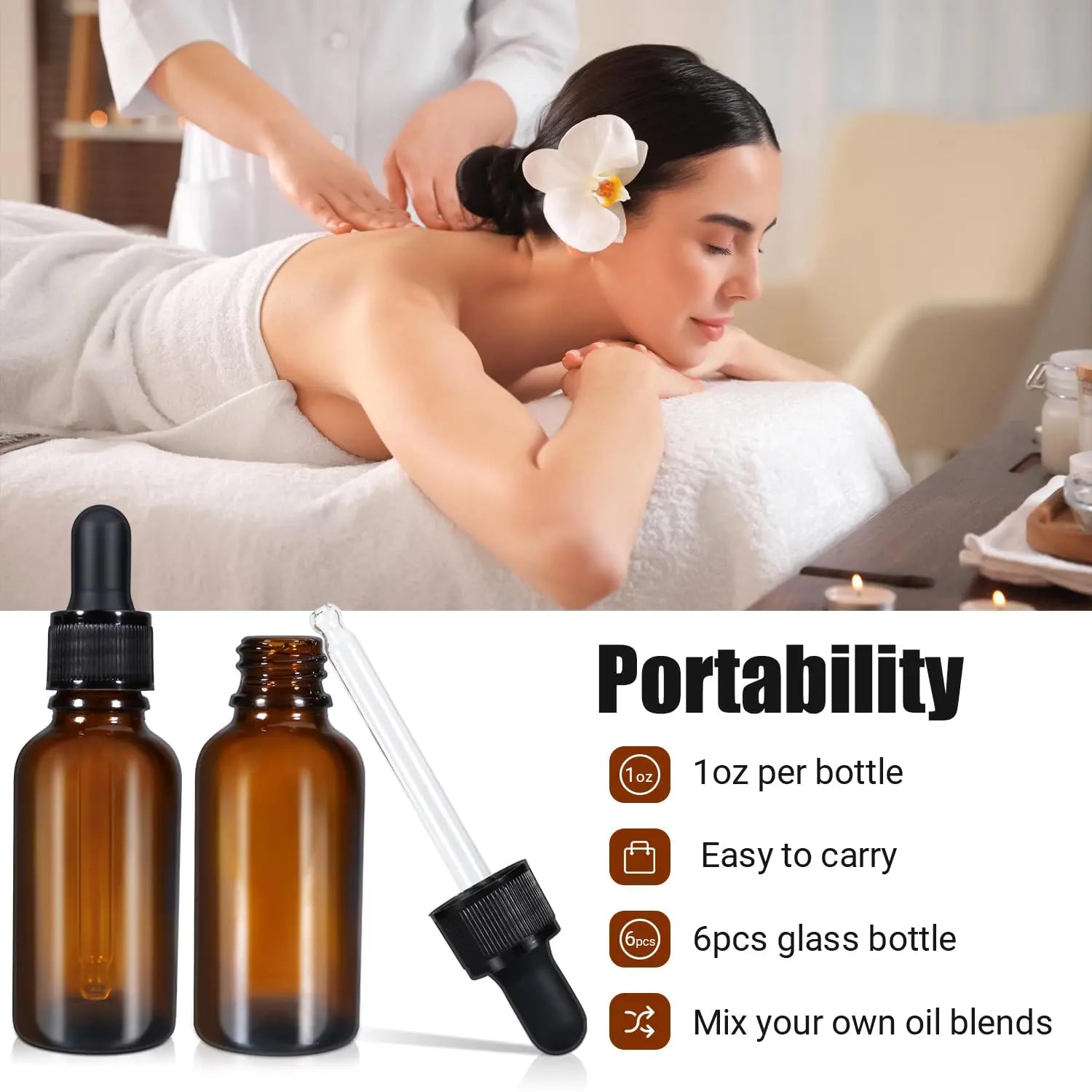 30ml (5 Pack) Amber Glass Dropper Bottle Liquid Essential Oils Bottle Bottles Leakproof Glass Tincture Bottles Wholesale Hub