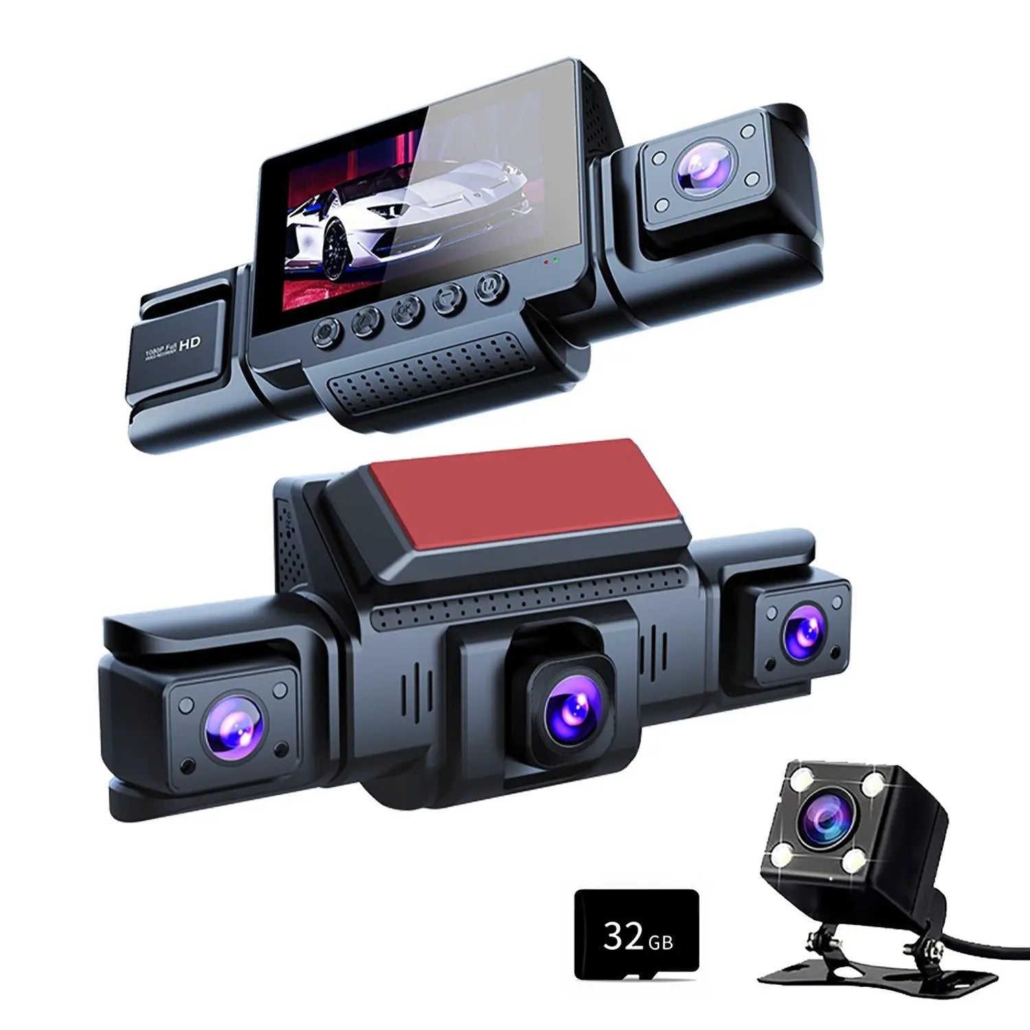 4-Channel 360° Panoramic 1080P HD Dash Cam Comes With 32GB TF Card Wholesale Hub