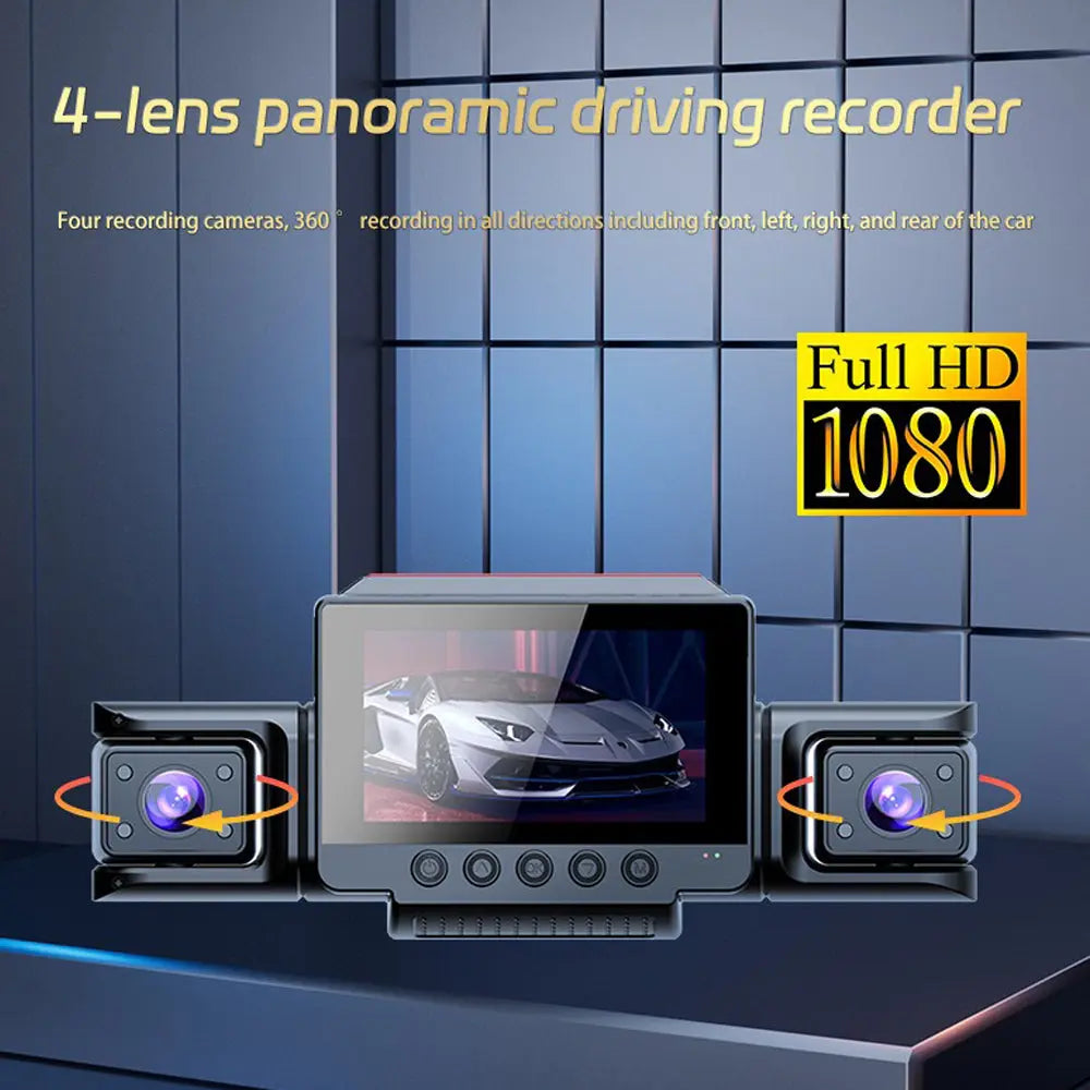 4-Channel 360° Panoramic 1080P HD Dash Cam Comes With 32GB TF Card Wholesale Hub