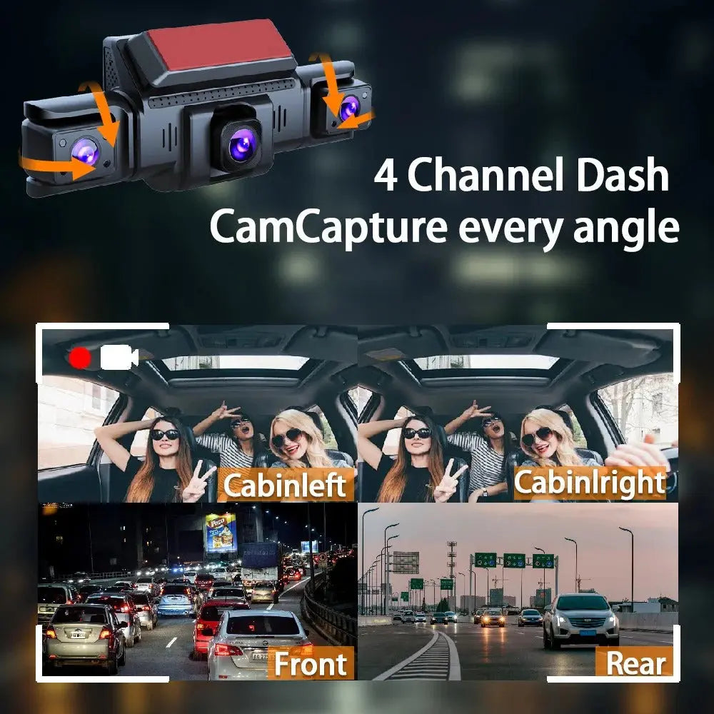 4 Channel 5G WiFi Dashcam FHD 1080P 170° Wide Angle G-Sensor with 64GB Card Wholesale Hub