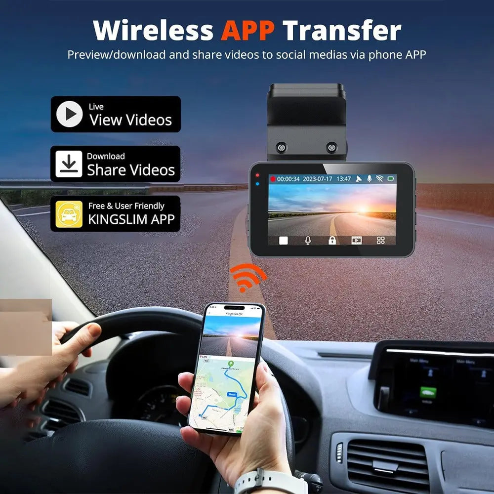 4K+2.5K Dual Dash Cam with WiFi GPS ADAS, Front and Rear Car Camera Recorder with 32GB Card Wholesale Hub