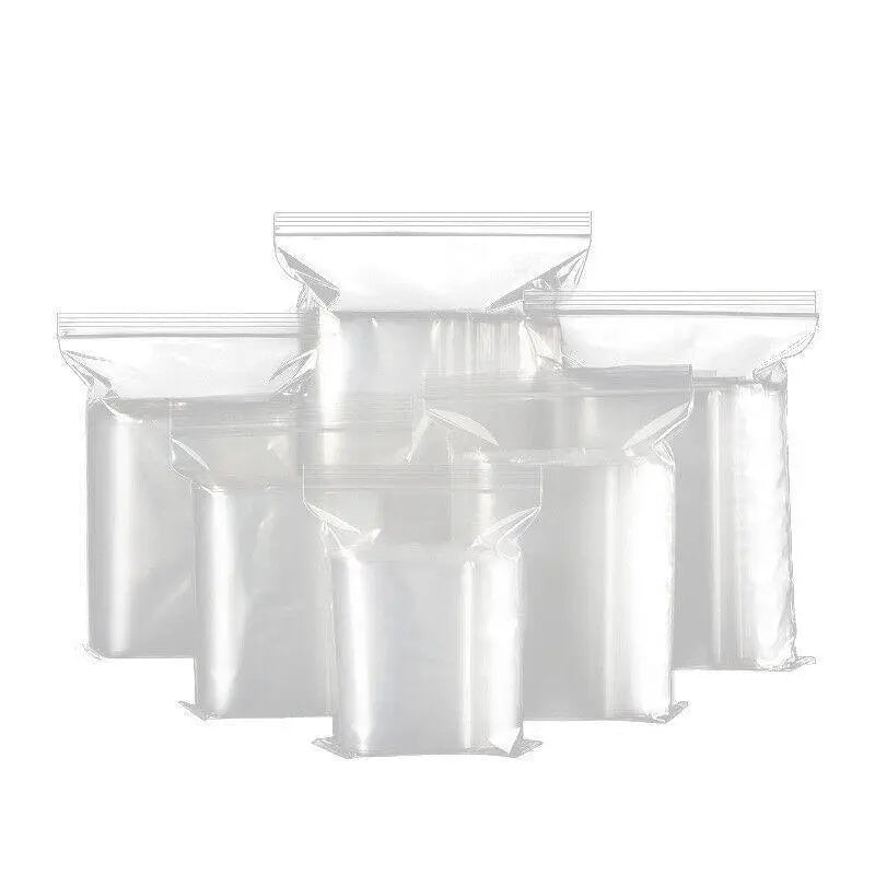 100PCS 100micron Bulk Clear Resealable PE Plastic Zip Bags - 23*33CM Wholesale Hub