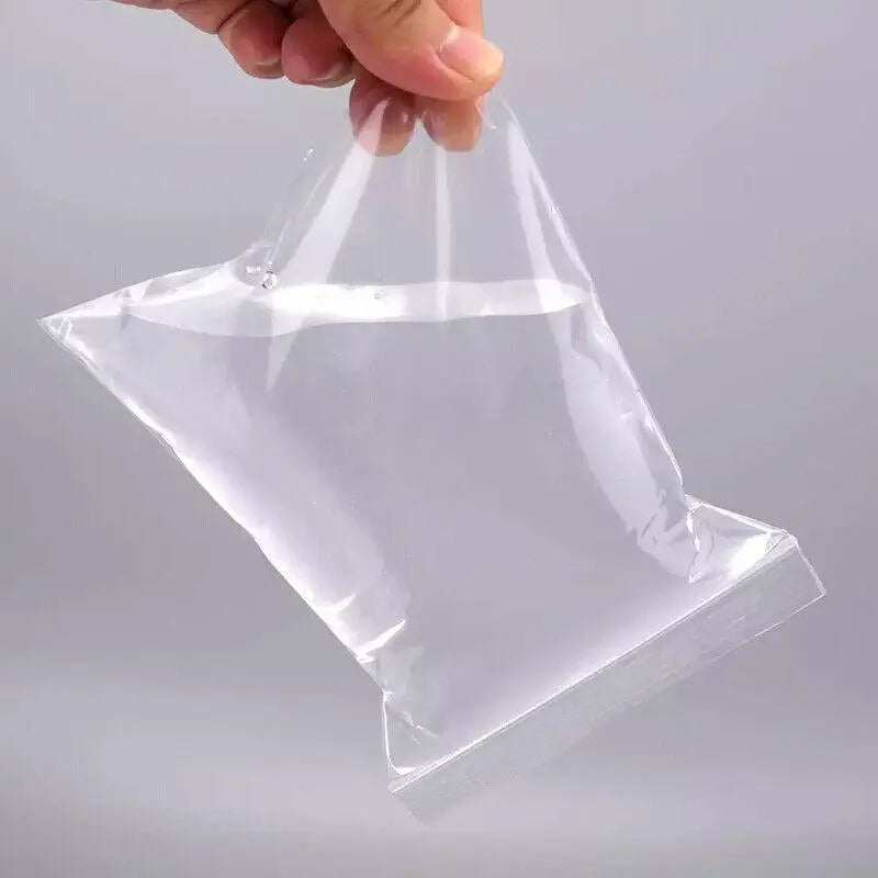 100PCS 100micron Bulk Clear Resealable PE Plastic Zip Bags - 23*33CM Wholesale Hub