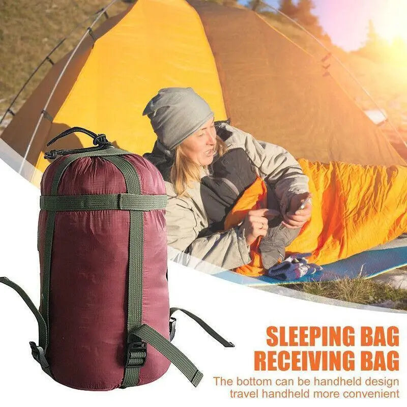 Camping Sleeping Bag Compression Sack Waterproof Outdoor Storage Bag - Army Green