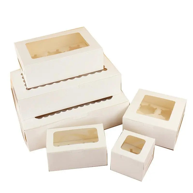 Cupcake Box Cases 1/2/4/8/12 Holes Window Face Cases Party Wedding Muffin Baking - 12 Holes 5PCS Wholesale Hub