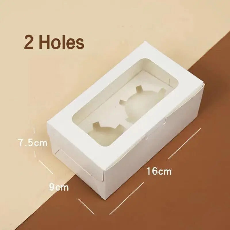 Cupcake Box Cases 1/2/4/8/12 Holes Window Face Cases Party Wedding Muffin Baking - 12 Holes 5PCS Wholesale Hub