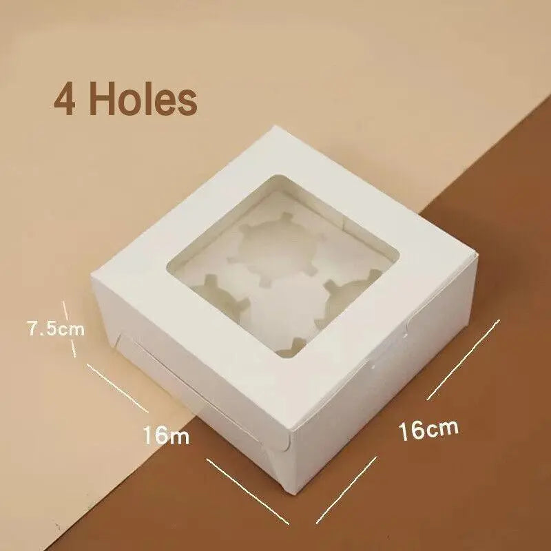 Cupcake Box Cases 1/2/4/8/12 Holes Window Face Cases Party Wedding Muffin Baking - 12 Holes 5PCS Wholesale Hub