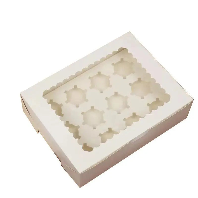Cupcake Box Cases 1/2/4/8/12 Holes Window Face Cases Party Wedding Muffin Baking - 12 Holes 5PCS Wholesale Hub