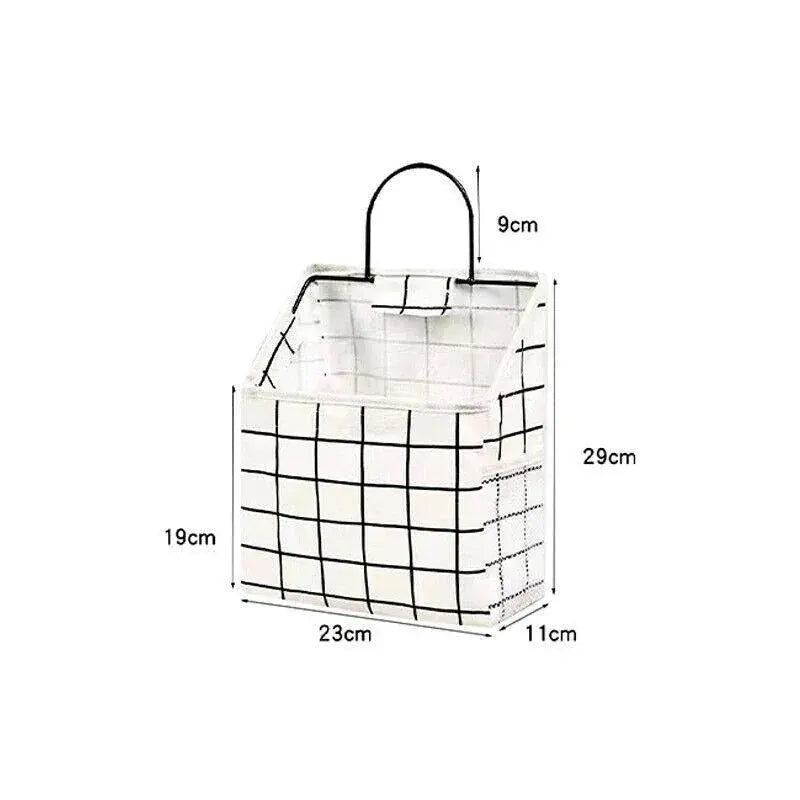 Wall Hanging Storage Bag Home Wardrobe Organiser Pouch Book Holder Phone Pocket - Black Rabbit Wholesale Hub