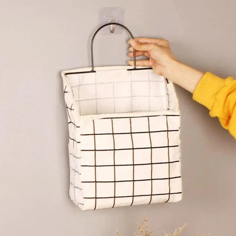 Wall Hanging Storage Bag Home Wardrobe Organiser Pouch Book Holder Phone Pocket - Black Rabbit Wholesale Hub