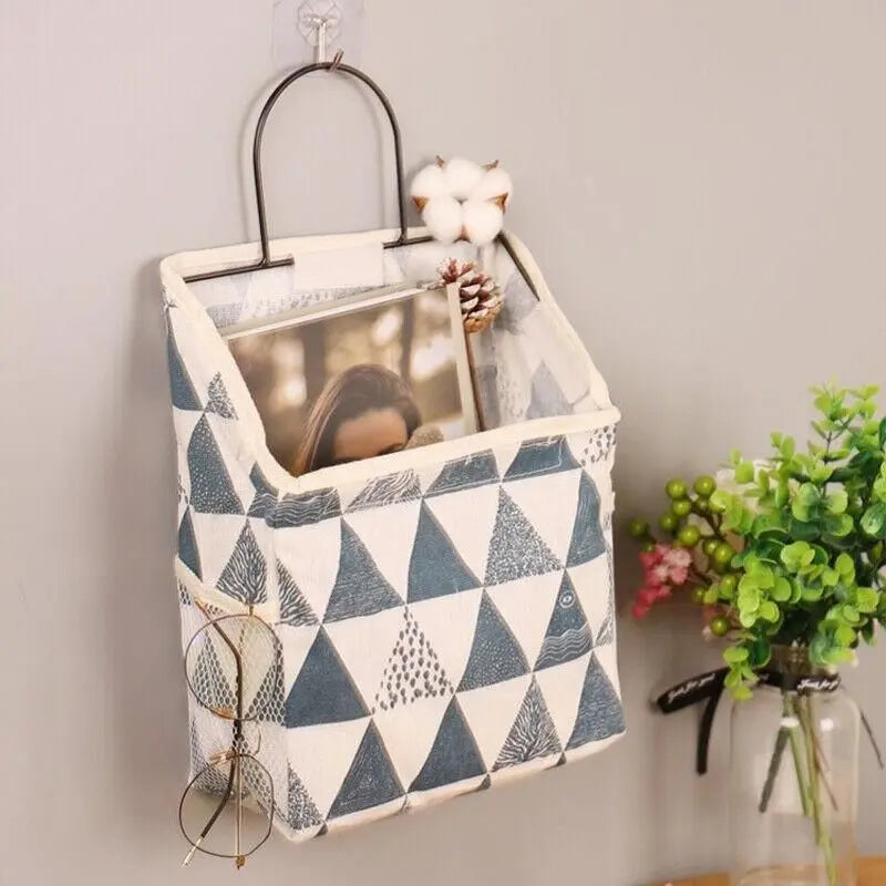 Wall Hanging Storage Bag Home Wardrobe Organiser Pouch Book Holder Phone Pocket - Black Rabbit Wholesale Hub