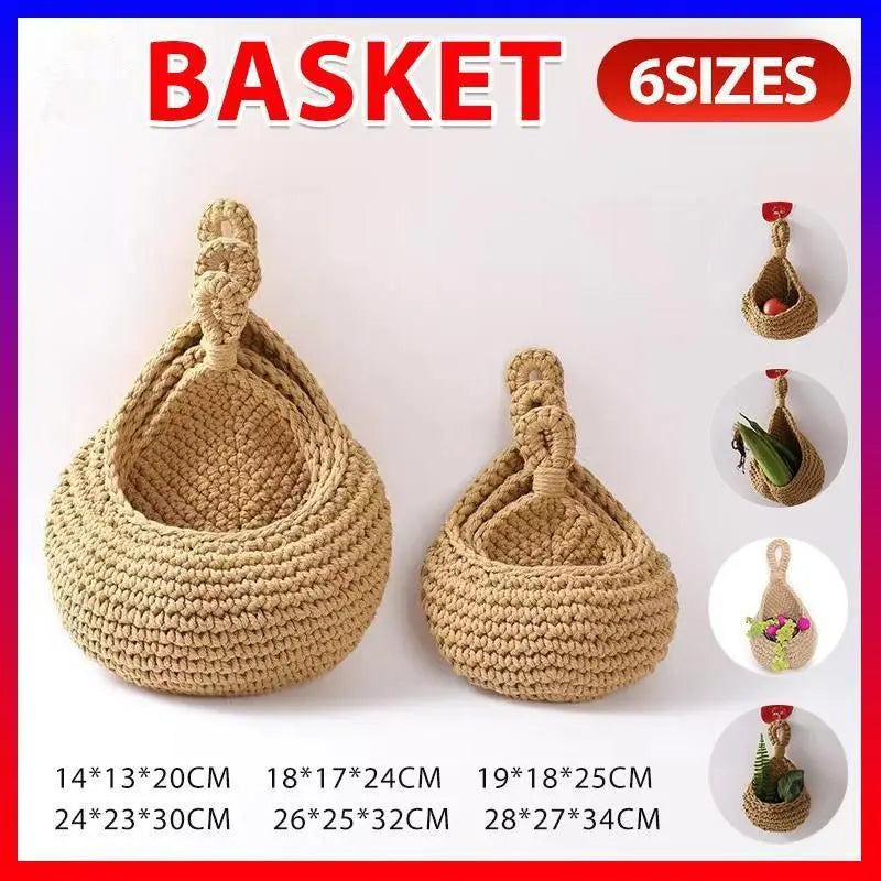 Hanging Wall Organizer Vegetable Fruit Basket Kitchen Storage Pouch Bag Diy 6Size - M Wholesale Hub