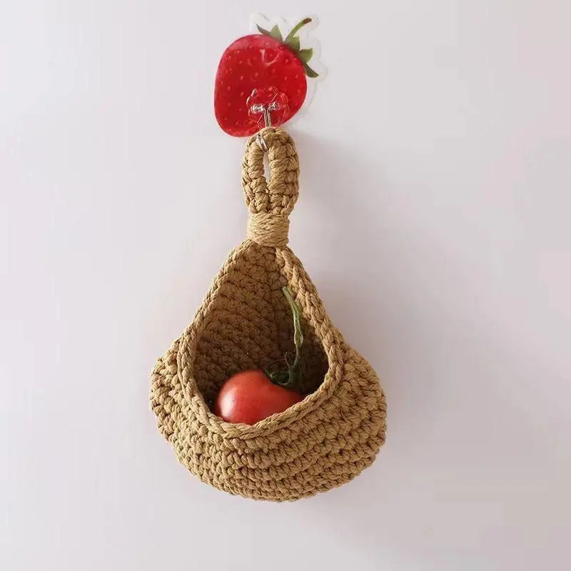 Hanging Wall Organizer Vegetable Fruit Basket Kitchen Storage Pouch Bag Diy 6Size - M Wholesale Hub