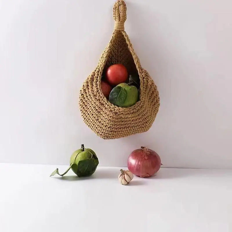 Hanging Wall Organizer Vegetable Fruit Basket Kitchen Storage Pouch Bag Diy 6Size - M Wholesale Hub