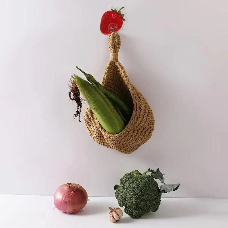 Hanging Wall Organizer Vegetable Fruit Basket Kitchen Storage Pouch Bag Diy 6Size - M Wholesale Hub