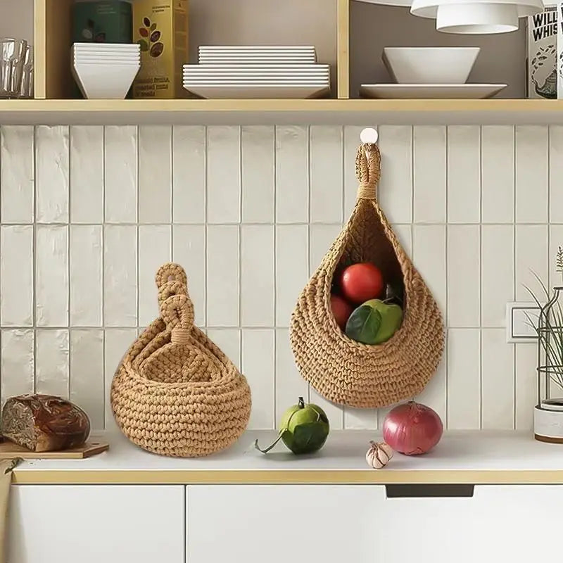 Hanging Wall Organizer Vegetable Fruit Basket Kitchen Storage Pouch Bag Diy 6Size - M Wholesale Hub