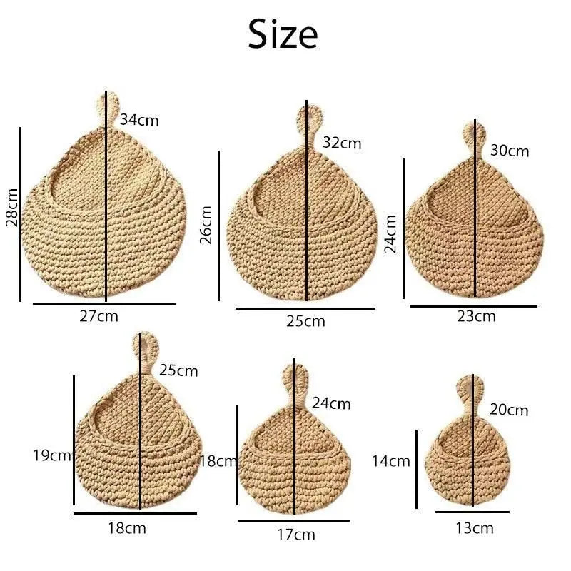 Hanging Wall Organizer Vegetable Fruit Basket Kitchen Storage Pouch Bag Diy 6Size - M Wholesale Hub