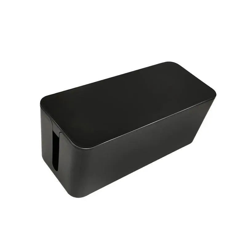 Large Cable Wire Storage Box Case Cord Management Socket Tidy Organizer with Lid - Black S Wholesale Hub