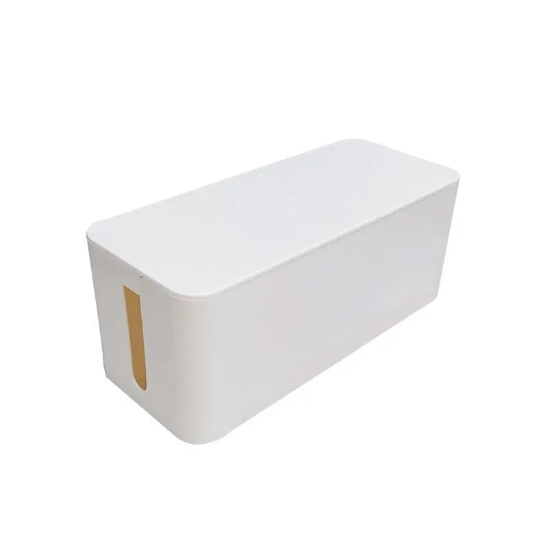 Large Cable Wire Storage Box Case Cord Management Socket Tidy Organizer with Lid - Black S Wholesale Hub