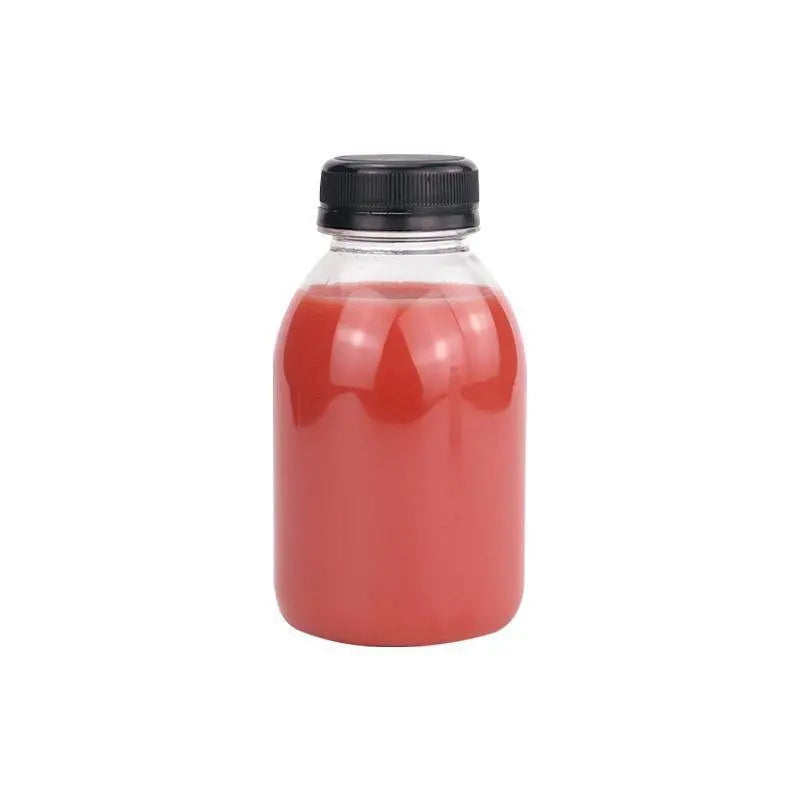 20pcs 250ml Reusable Plastic Juice Bottles 38mm Caliber Clear Beverage Container - Bottle-20pcs-Glossy -Black Wholesale Hub