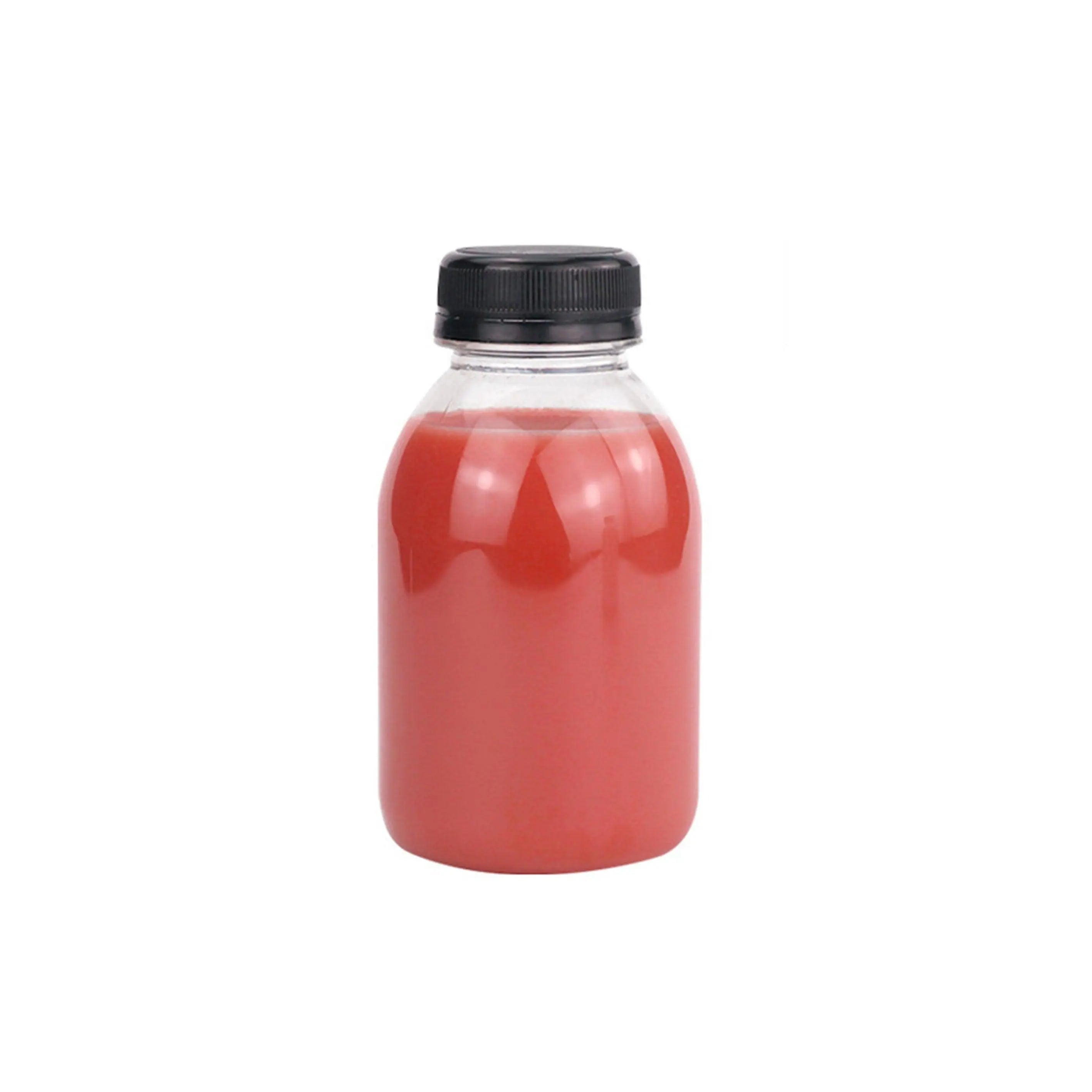 20pcs 250ml Reusable Plastic Juice Bottles 38mm Caliber Clear Beverage Container - Bottle-20pcs-Glossy -Black Wholesale Hub
