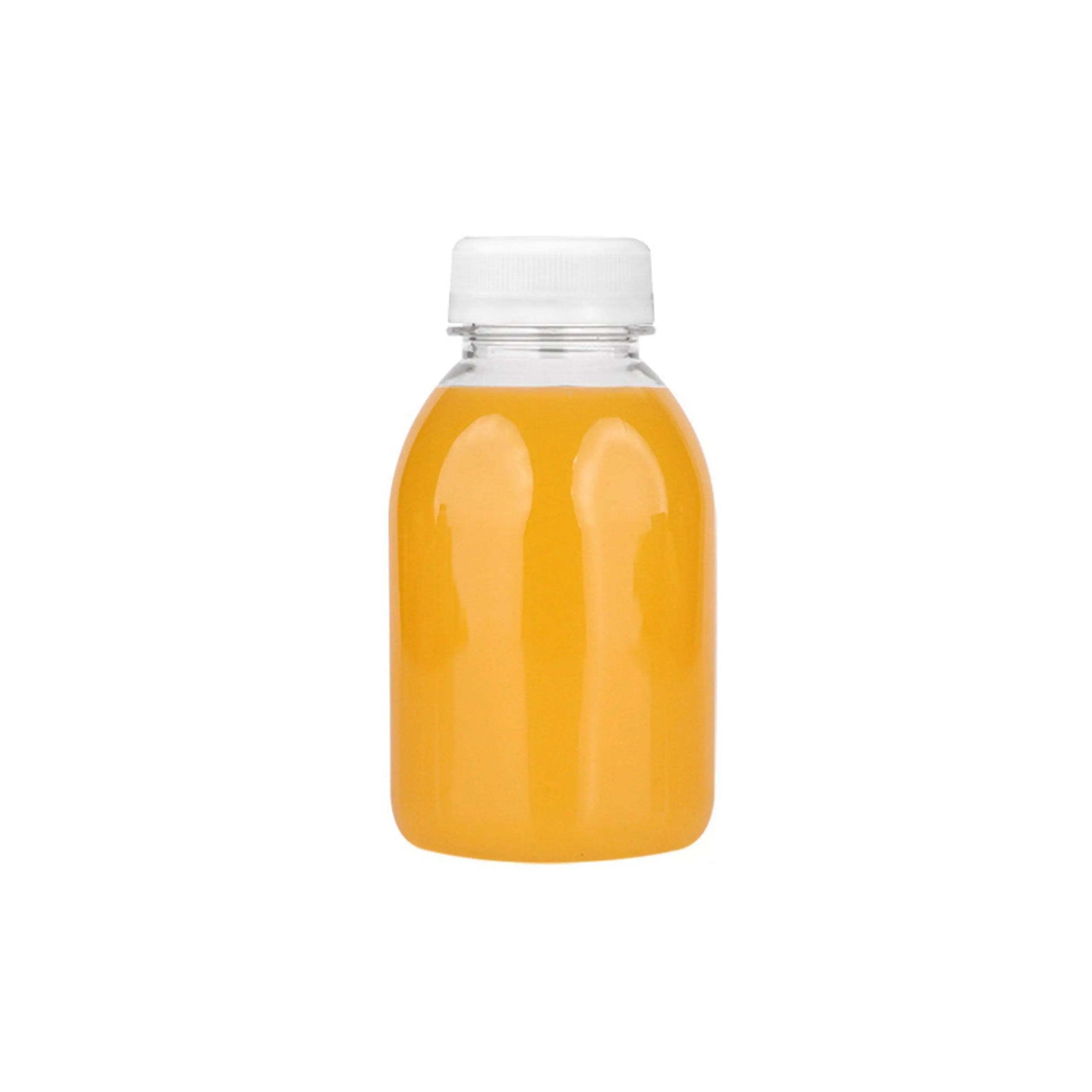 20pcs 250ml Reusable Plastic Juice Bottles 38mm Caliber Clear Beverage Container - Bottle-20pcs-Glossy -Black Wholesale Hub