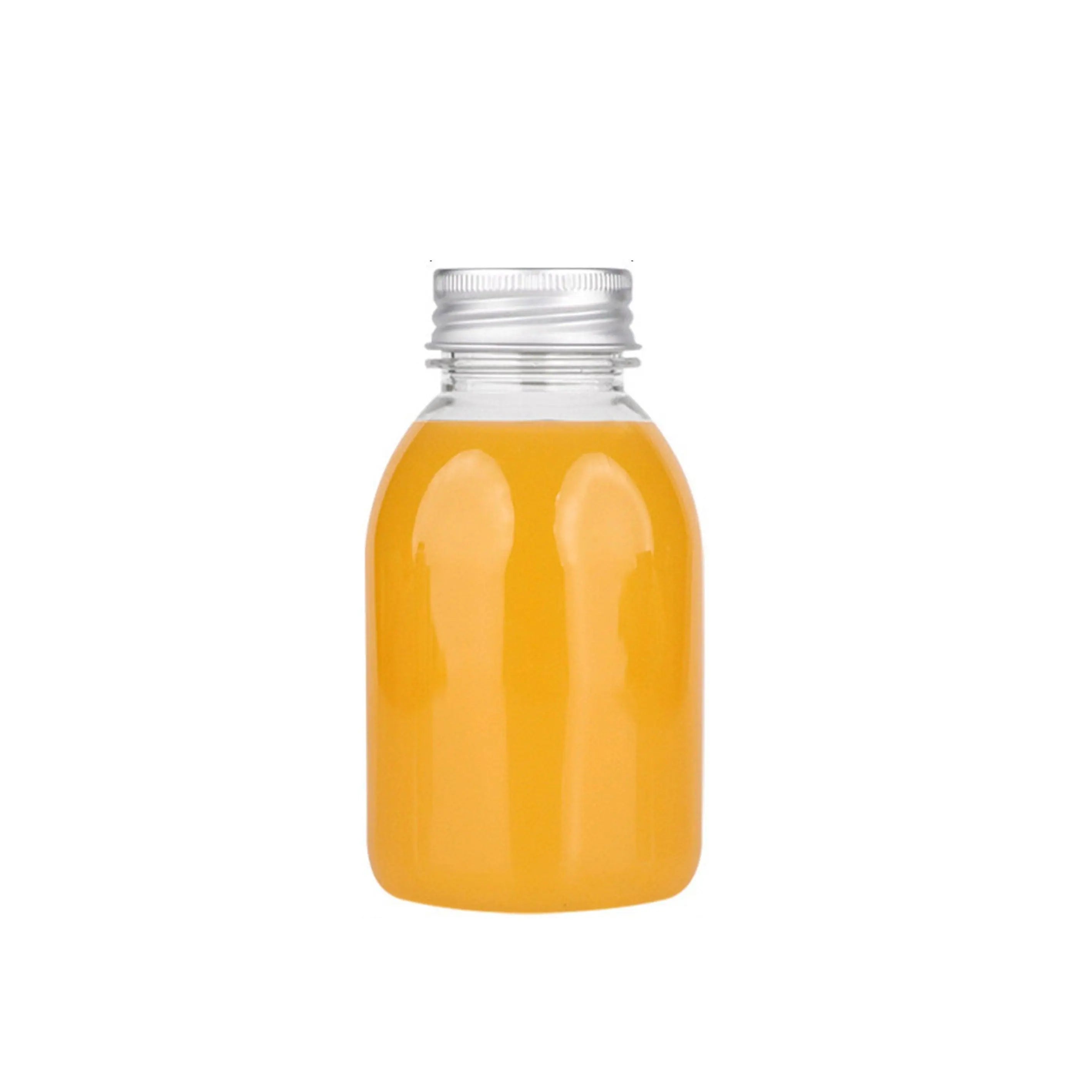 20pcs 250ml Reusable Plastic Juice Bottles 38mm Caliber Clear Beverage Container - Bottle-20pcs-Glossy -Black Wholesale Hub