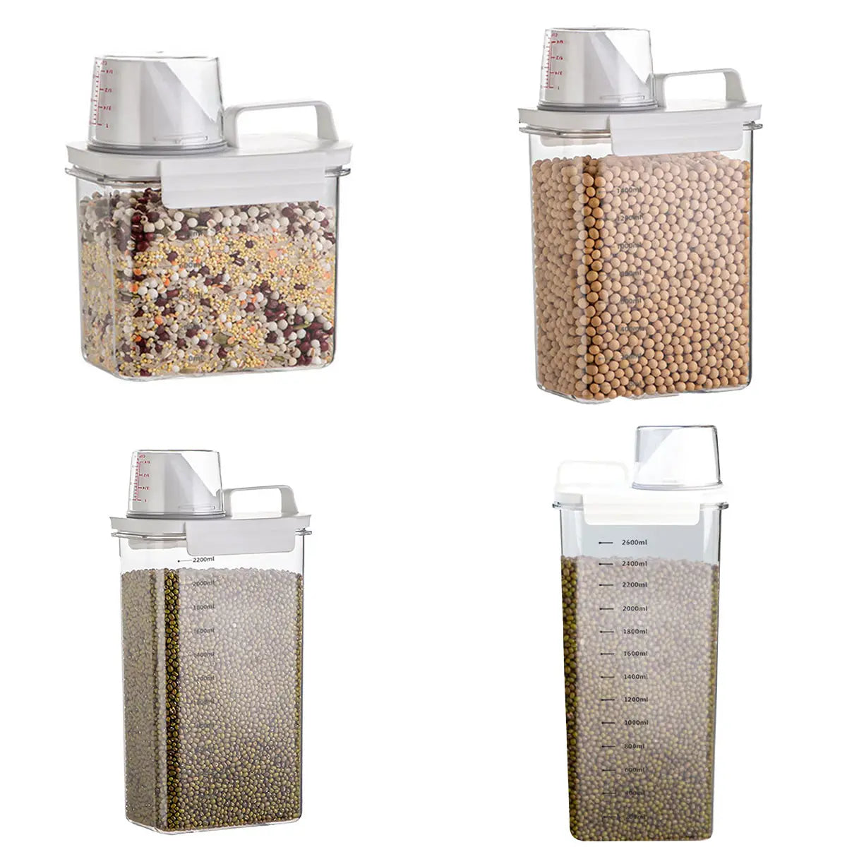 Sealed Household Grain Storage Box Transparent Rice Bucket Kitchen Storage - 2900ml Wholesale Hub