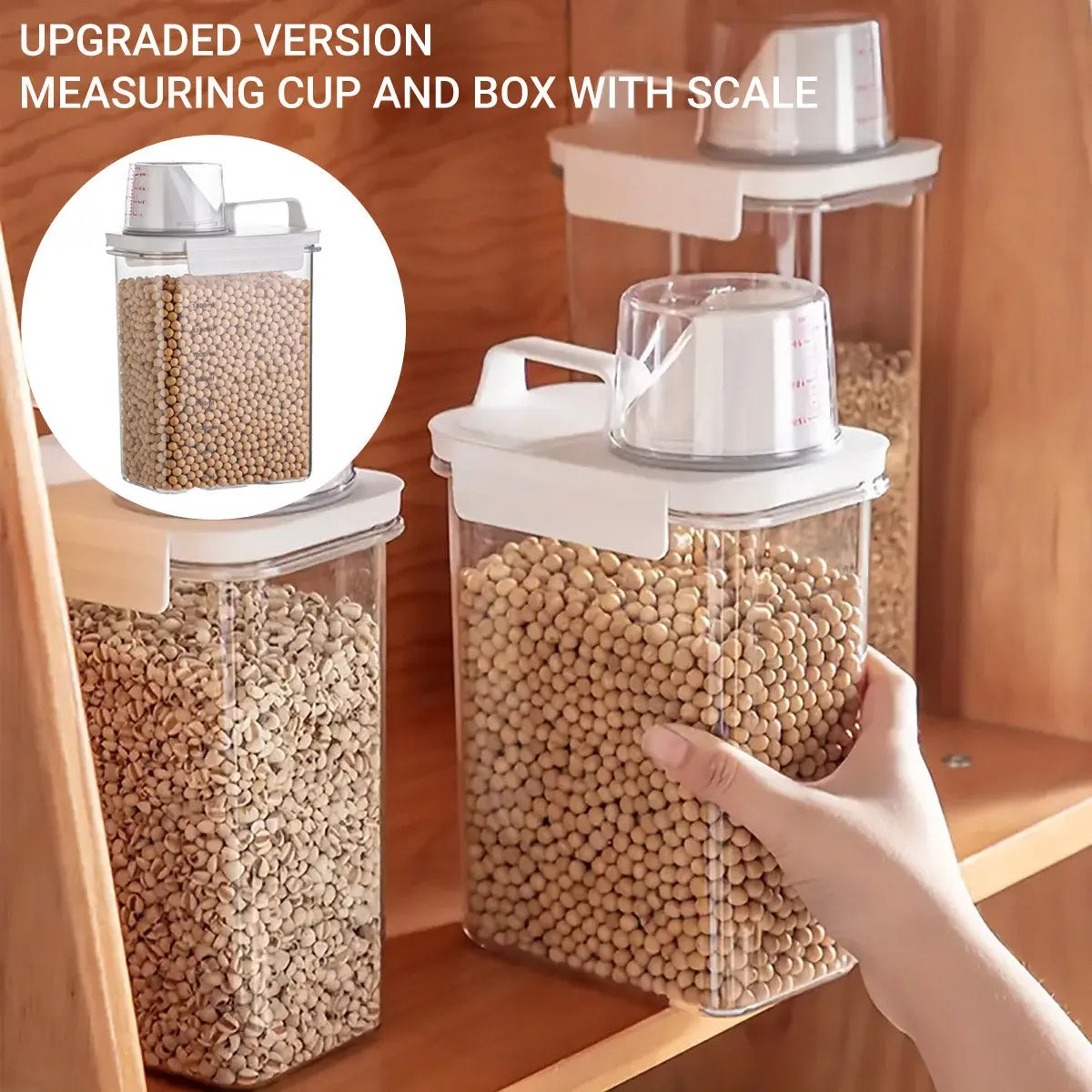 Sealed Household Grain Storage Box Transparent Rice Bucket Kitchen Storage - 2900ml Wholesale Hub