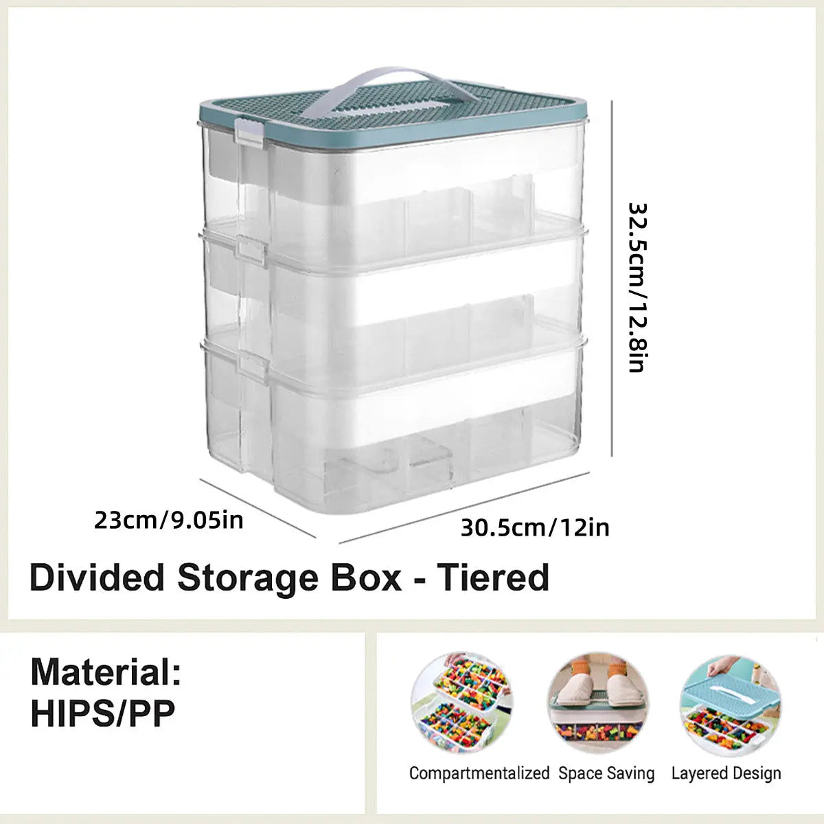 3Layer Storage Box Large Capacity Toy Organizer Building Block Storage Container - Yellow Wholesale Hub
