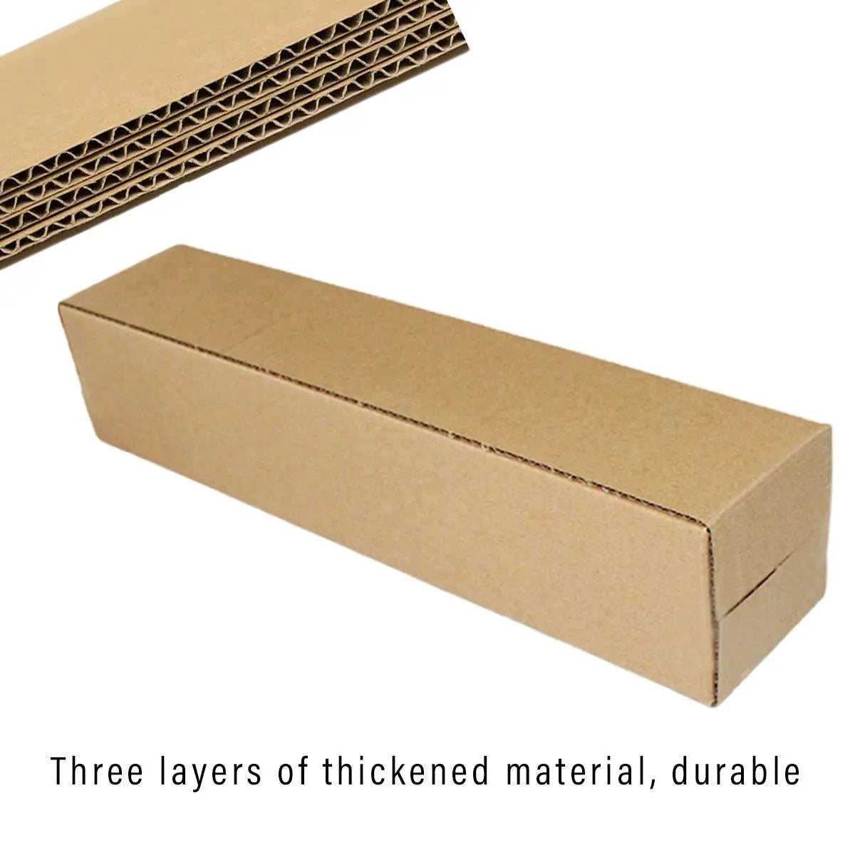 50pcs Long Strip Carton Flat Square Durable Shipping Boxes for Packaging Storage - 10cm x 10cm x 42cm Wholesale Hub