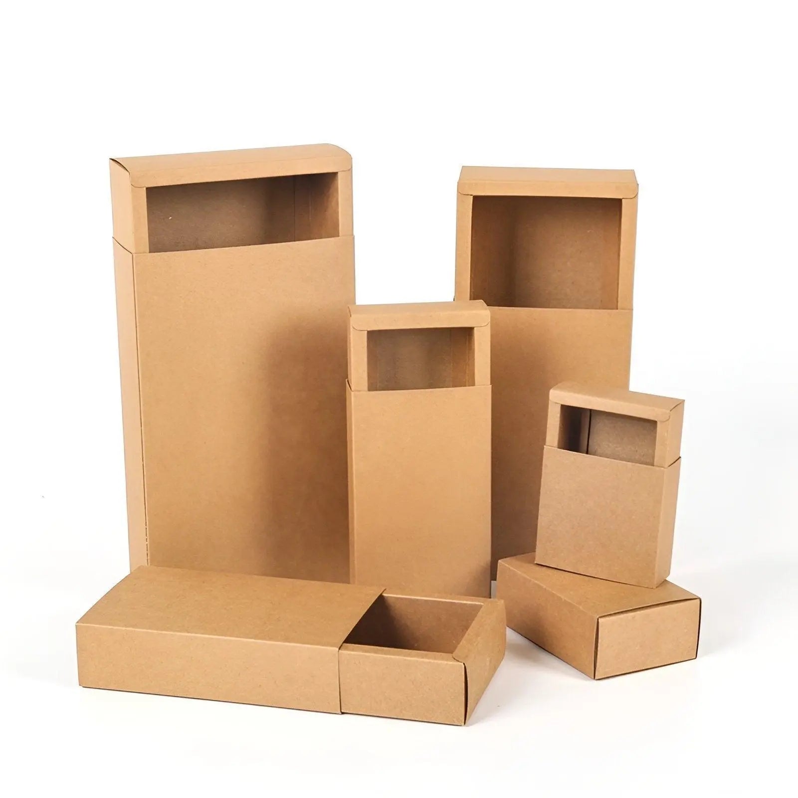 Kraft Paper Drawer Box Packaging Gift Storage Organiser Small Kraft Boxes - 25x8x4cm Wholesale Hub