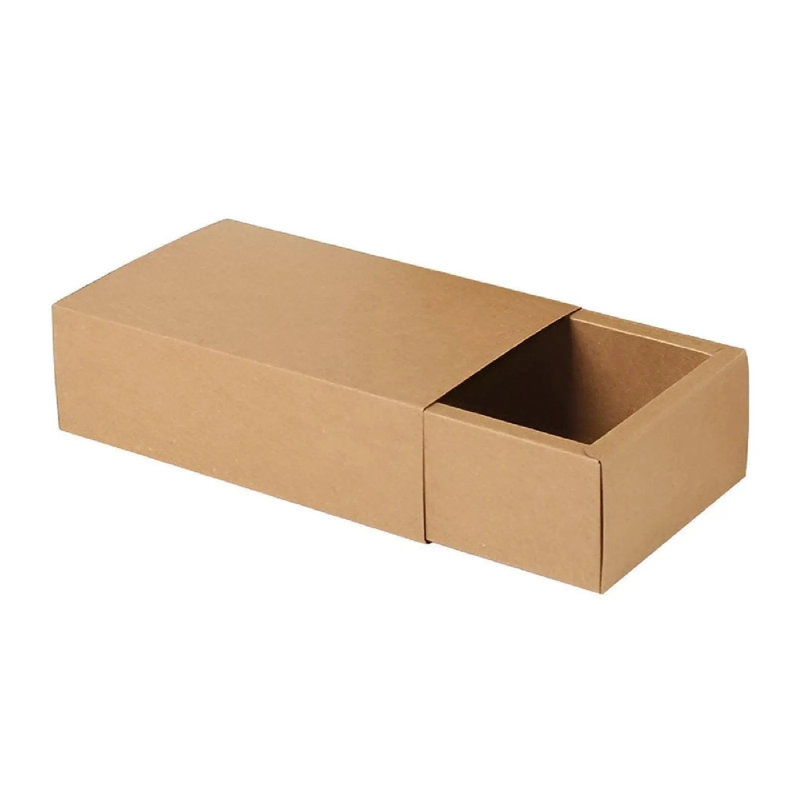 Kraft Paper Drawer Box Packaging Gift Storage Organiser Small Kraft Boxes - 25x8x4cm Wholesale Hub