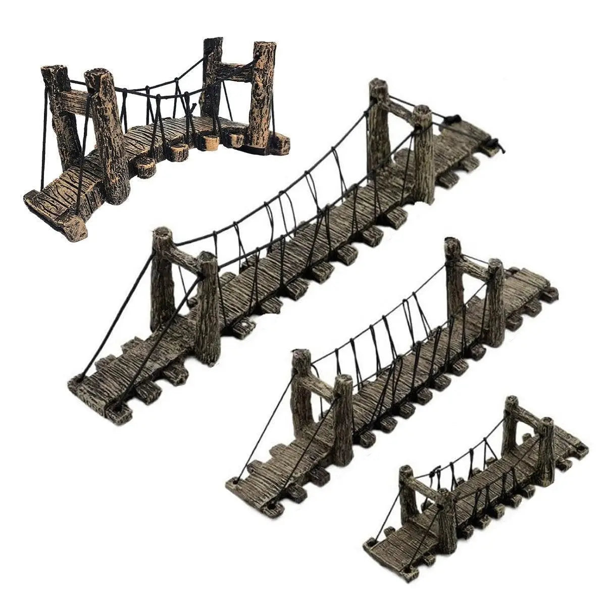 Resin Bridge Aquarium Decoration Fish Tank Accessories Shrimp Tortoise Climbing - Suspension Bridge-M Wholesale Hub