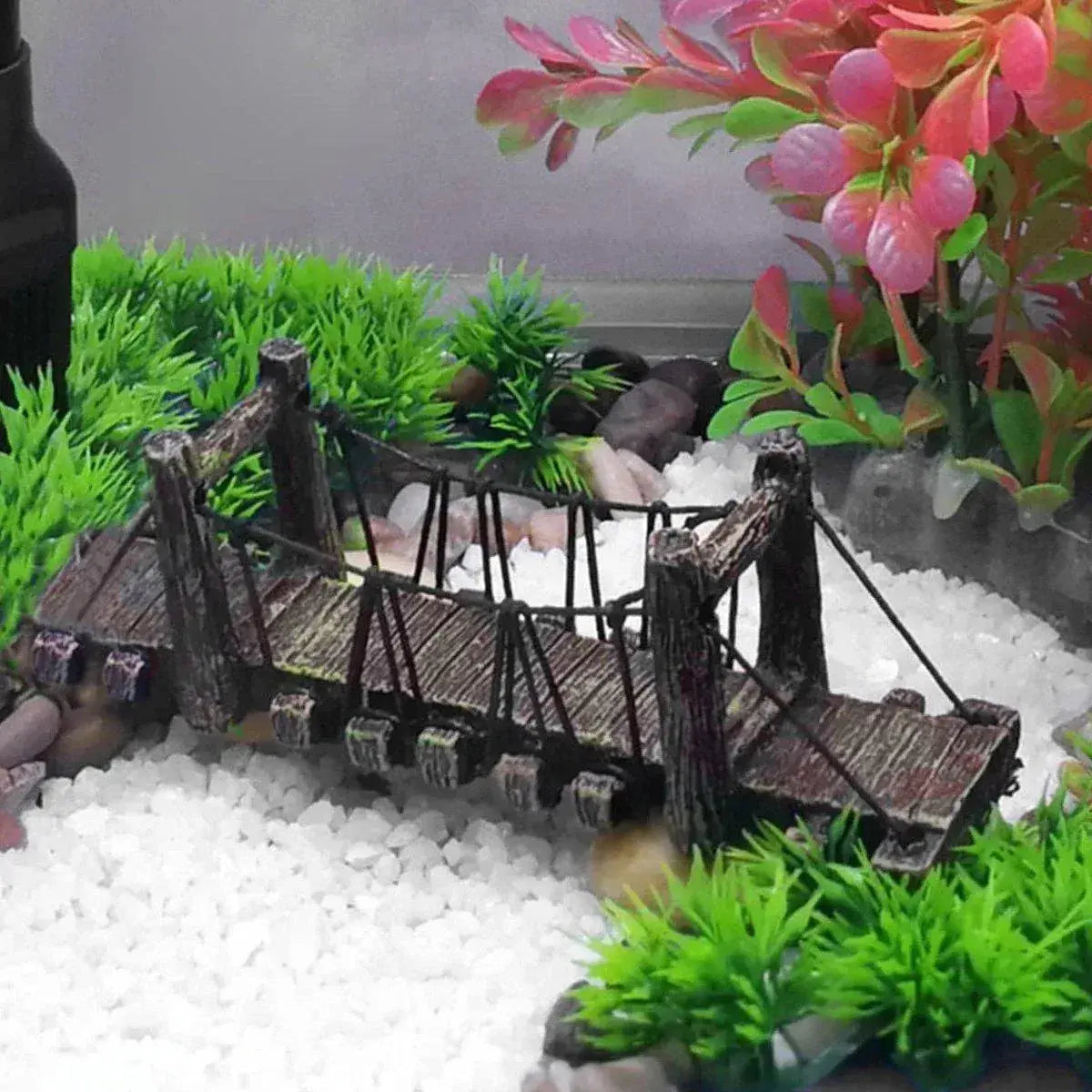 Resin Bridge Aquarium Decoration Fish Tank Accessories Shrimp Tortoise Climbing - Suspension Bridge-M Wholesale Hub