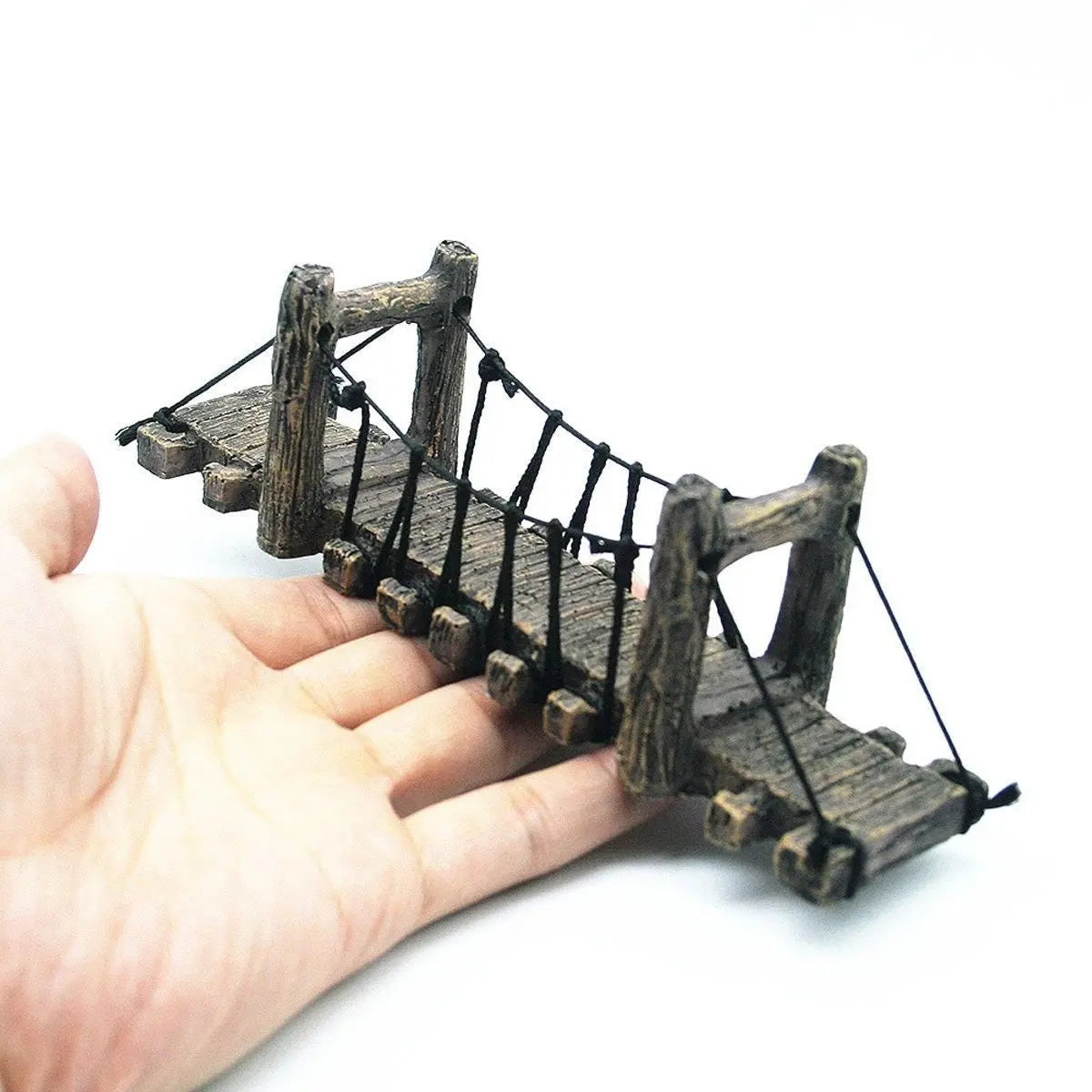 Resin Bridge Aquarium Decoration Fish Tank Accessories Shrimp Tortoise Climbing - Suspension Bridge-M Wholesale Hub