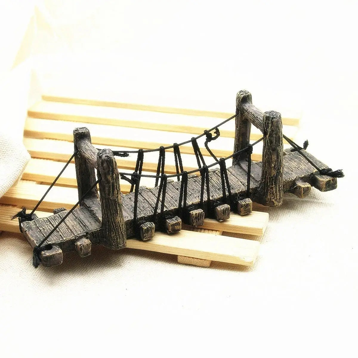 Resin Bridge Aquarium Decoration Fish Tank Accessories Shrimp Tortoise Climbing - Suspension Bridge-M Wholesale Hub