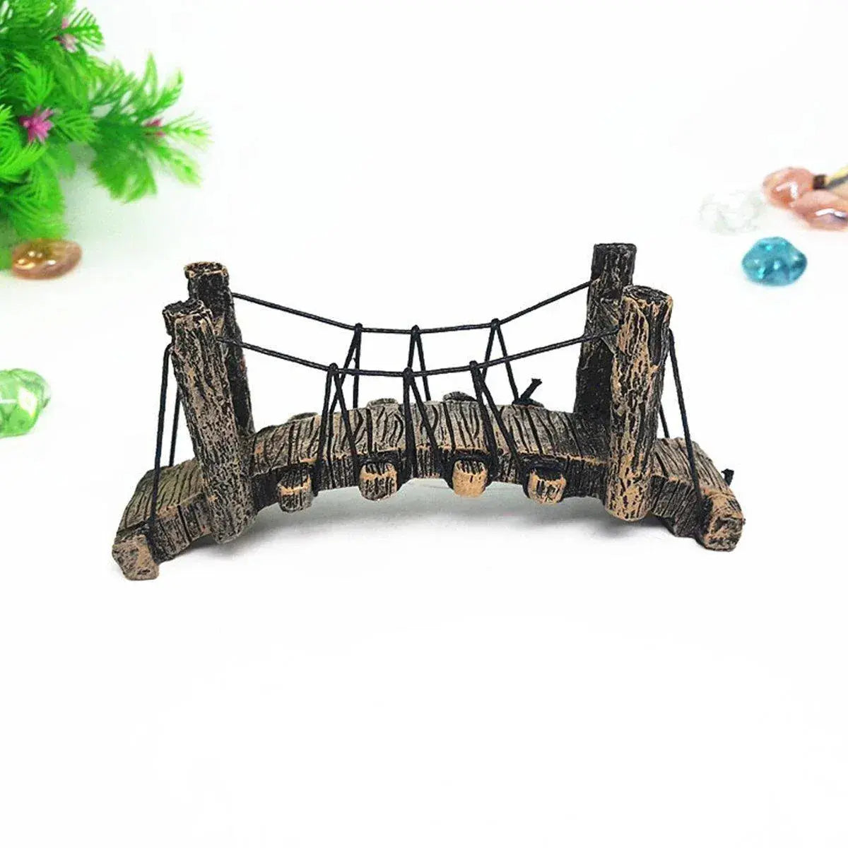 Resin Bridge Aquarium Decoration Fish Tank Accessories Shrimp Tortoise Climbing - Suspension Bridge-M Wholesale Hub