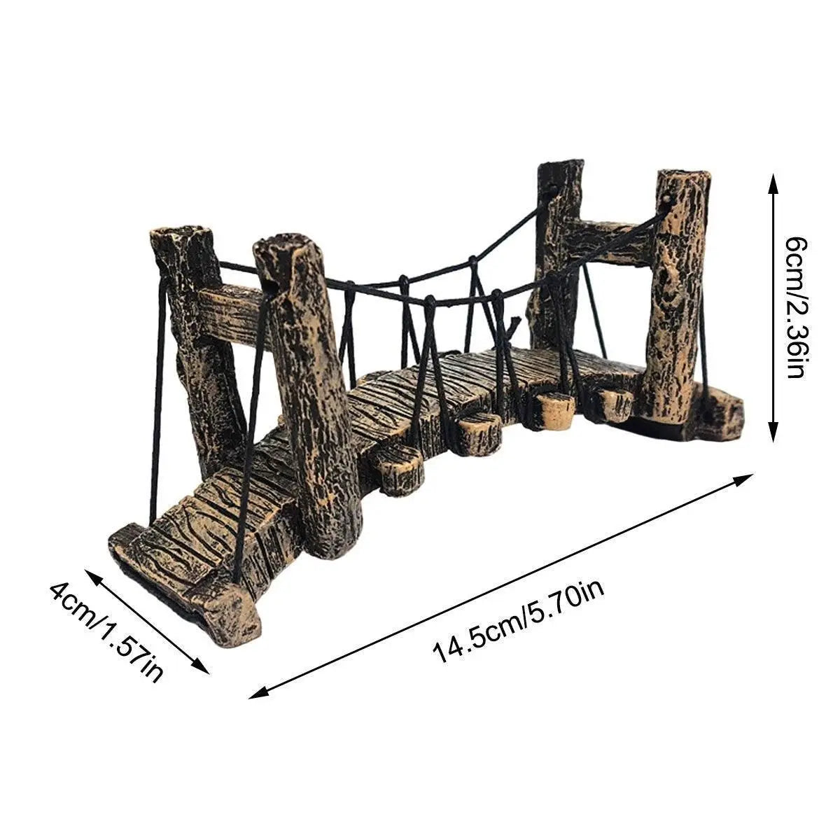 Resin Bridge Aquarium Decoration Fish Tank Accessories Shrimp Tortoise Climbing - Suspension Bridge-M Wholesale Hub
