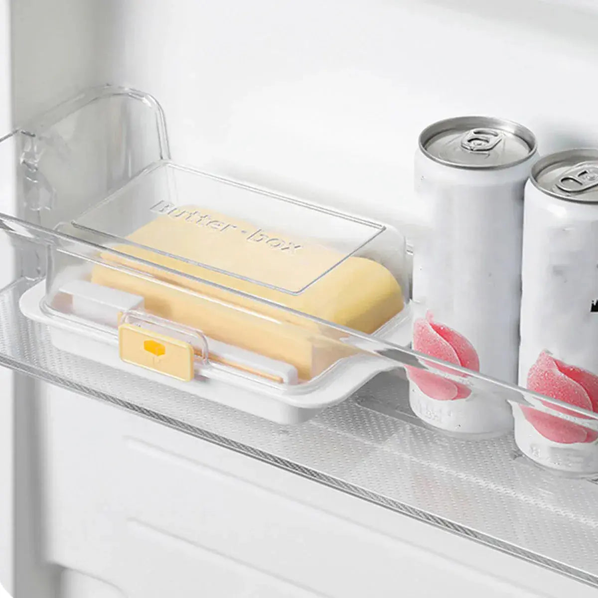 Butter Cheese Storage Box Kitchen Container with Lid Plastic Fridge Organizer - White Wholesale Hub